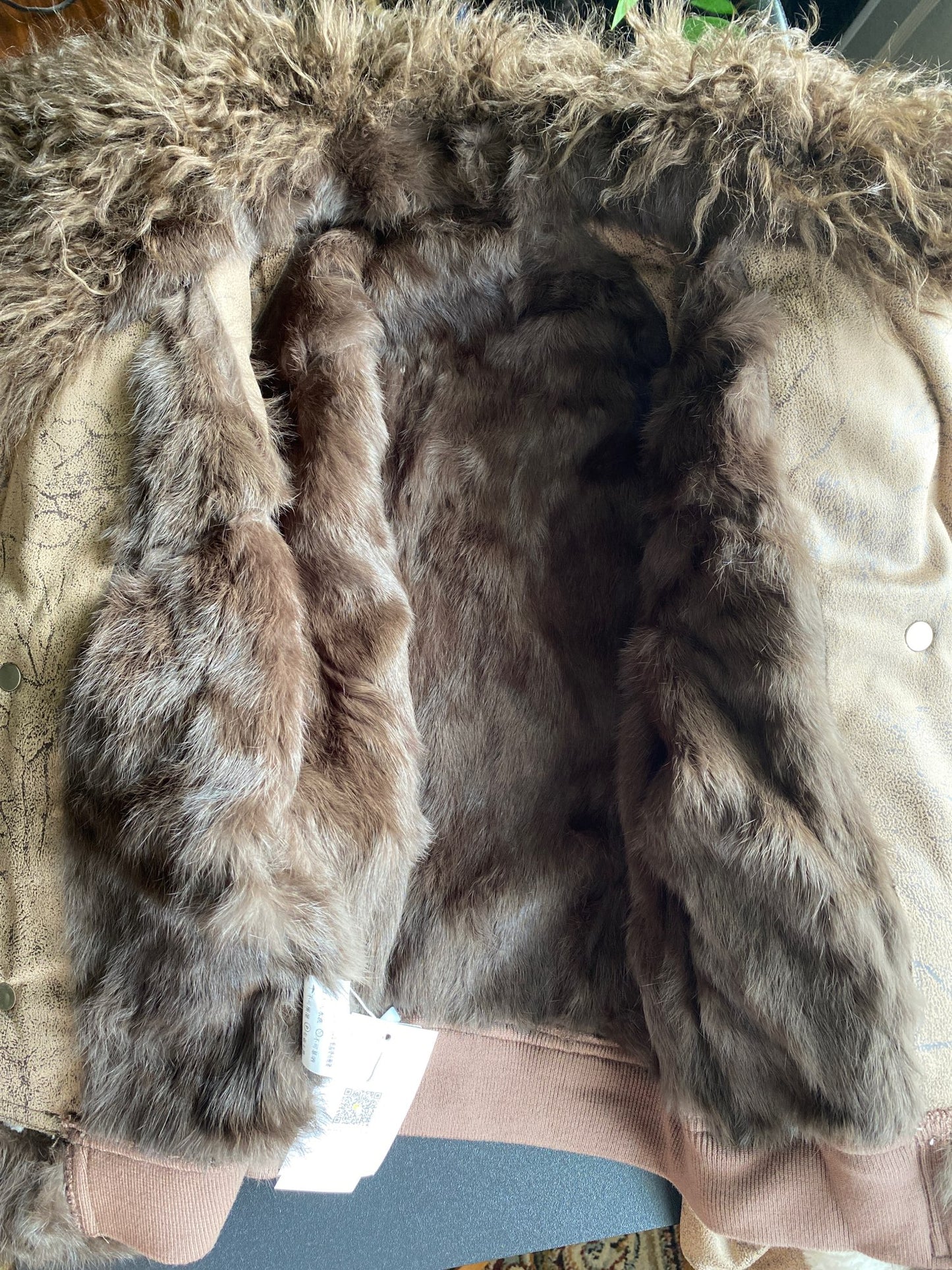 Genuine Rabbit Fur Liner & Curly Lamb Fur Collar Jackets