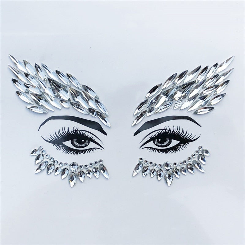 Collection of Adhesive Face Gems Temporary Face Jewels