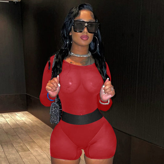 Sheer Mesh See Through Rompers