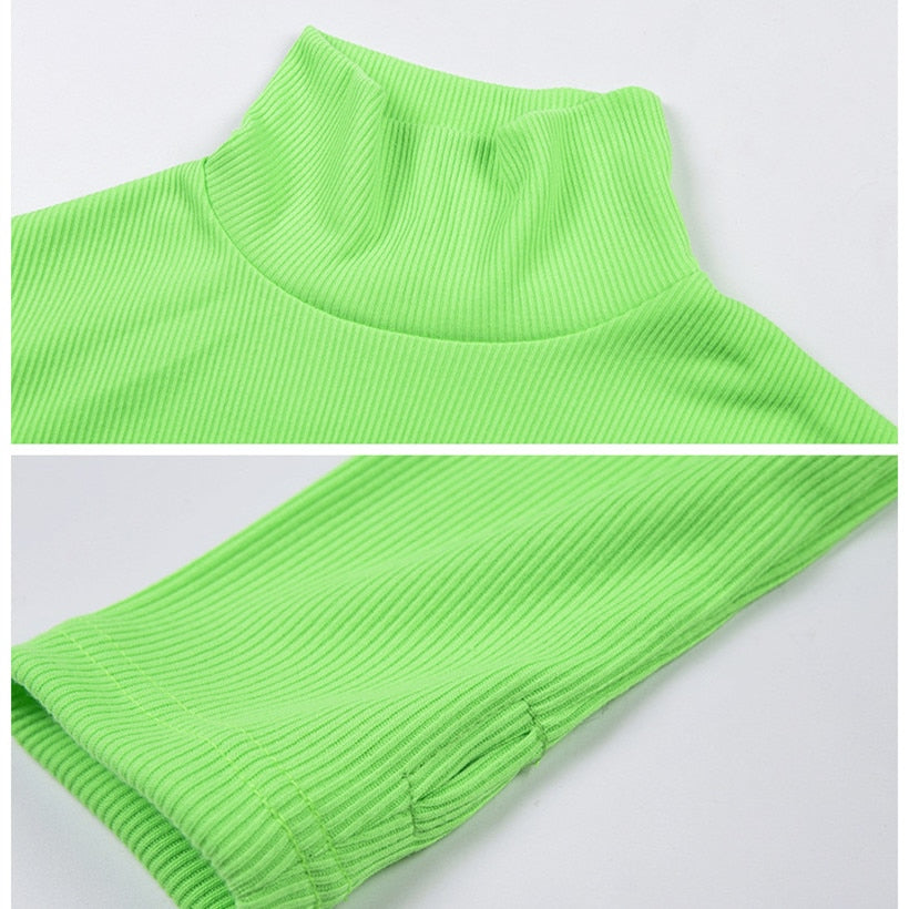 Turtleneck Long Sleeve Bodycon Dresses
