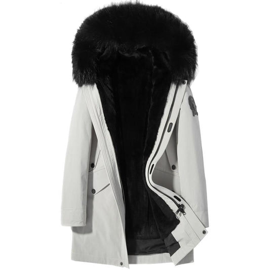 Real Rabbit Fur Liner Fox Fur Parka Coats