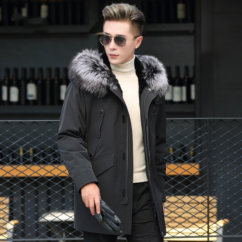 Real Rabbit Fur Liner Fox Fur Parka Coats