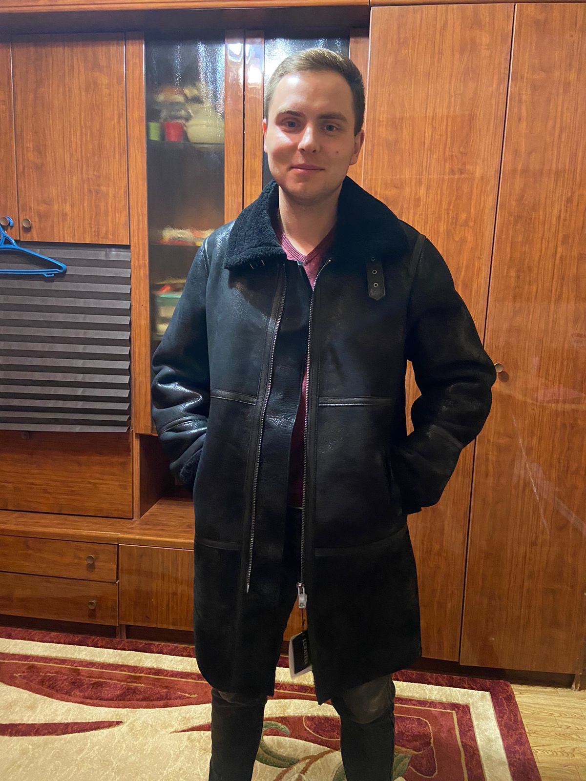 Genuine Leather Shearling Real Fur Long Coats