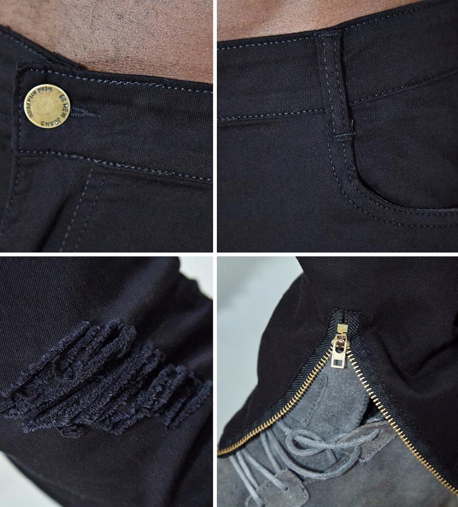 Elastic Ripped Distressed Jeans