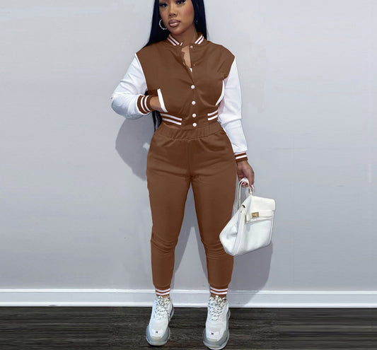 Crop Baseball Jacket & Pants