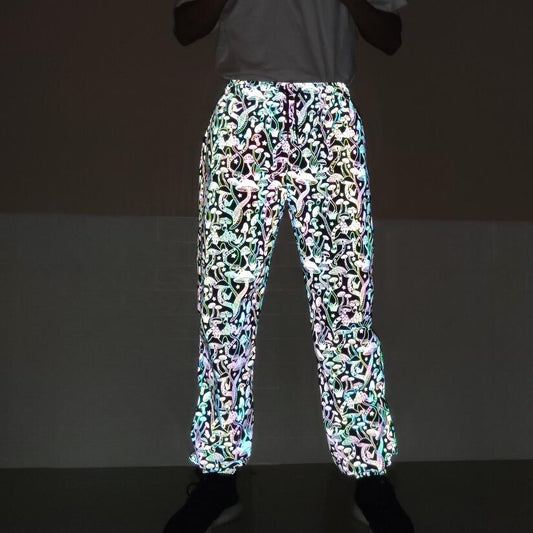 Rainbow Reflective Glow Mushrooms Pants
