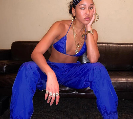 Drawstring High Waist Loose Pants