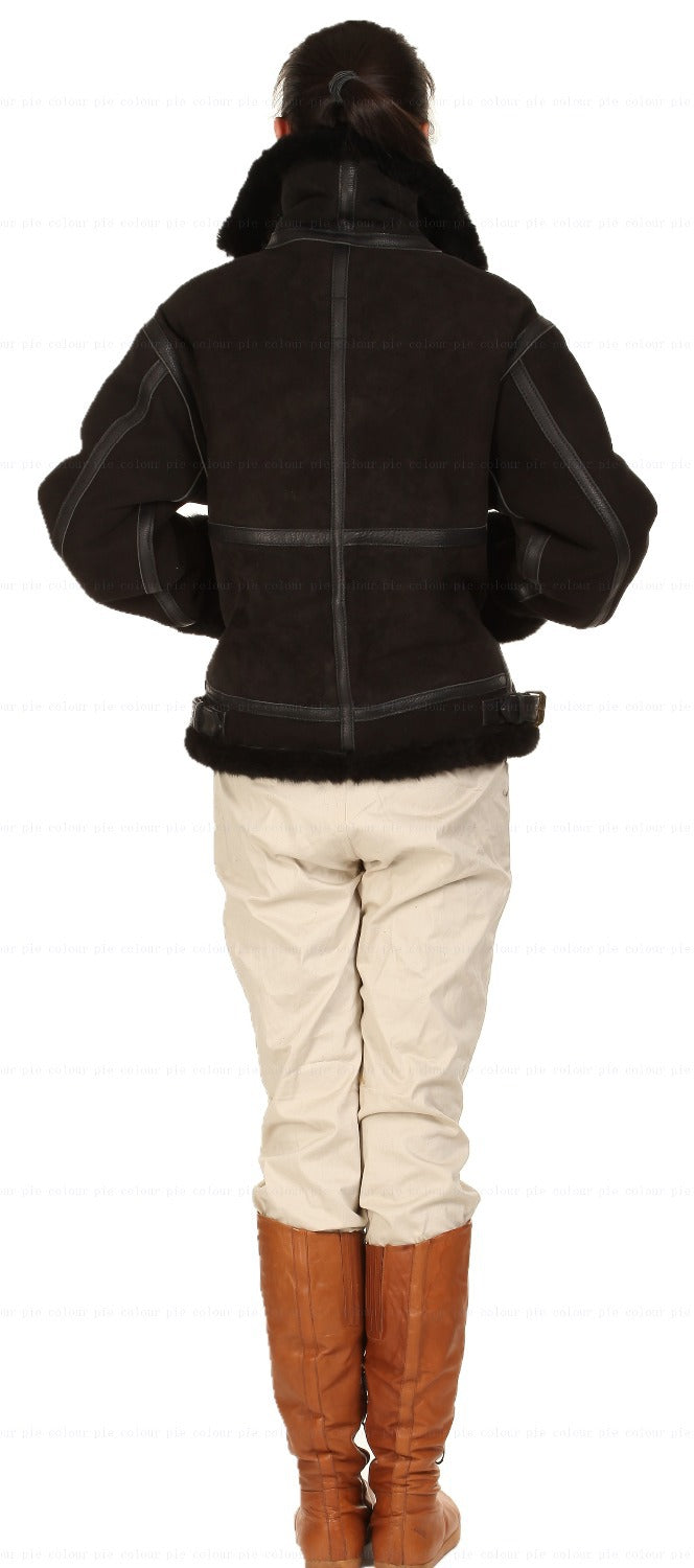 Genuine Leather Shearling Fur Lining and Trim Coats