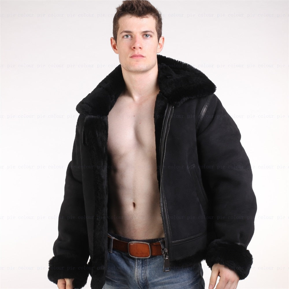 Genuine Leather Shearling Fur Lining and Trim Coats