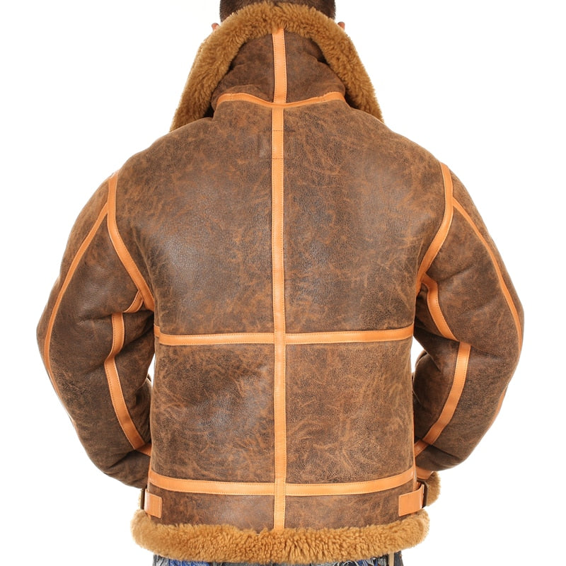 Genuine Leather Sherling Fur Aviation Polar Bomber Men/Women