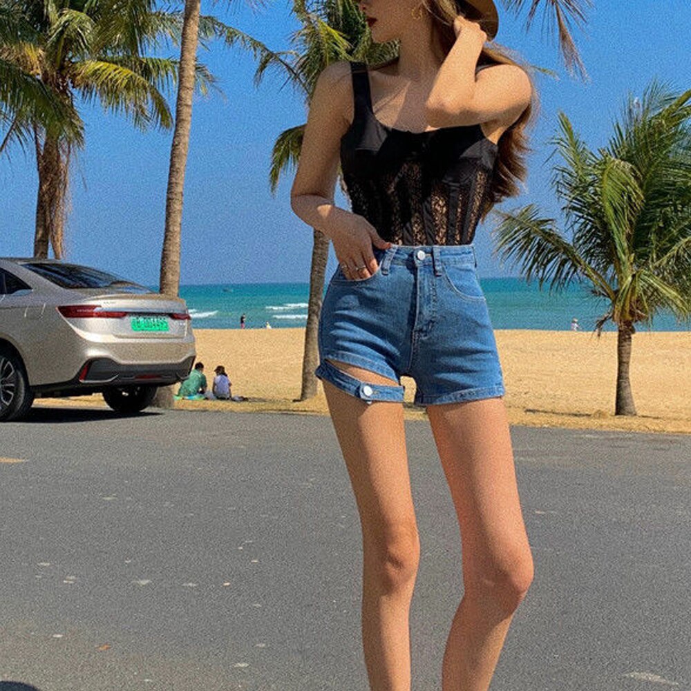 High Waist Jeans Shorts