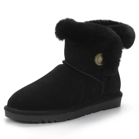 Genuine Leather Snow Boots Real Fur Classic