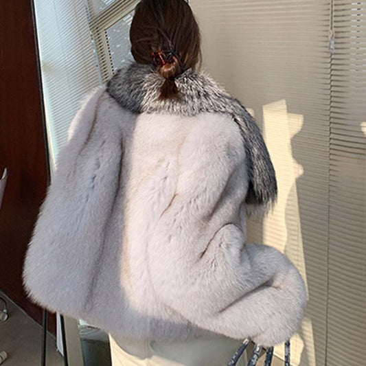 Blue Fox & Big Silver Fox Collar Coat