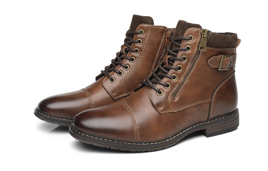 Lace-up Zip Back Buckle Ankle Boots