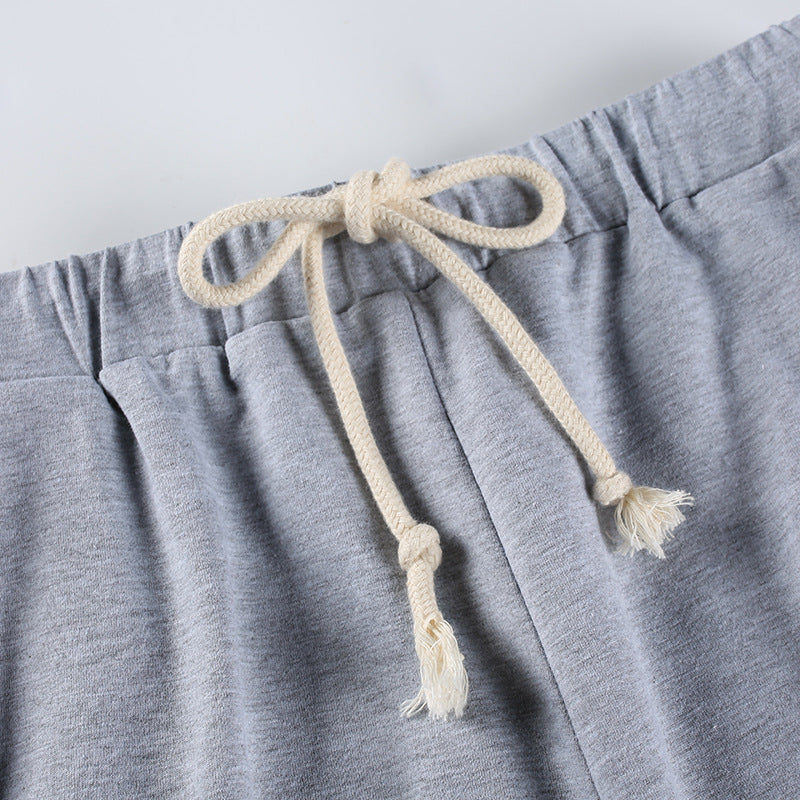 Ripped Loose Drawstring Sweatpants