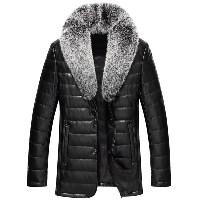 Genuine Leather Duck Down Fox Fur Coats