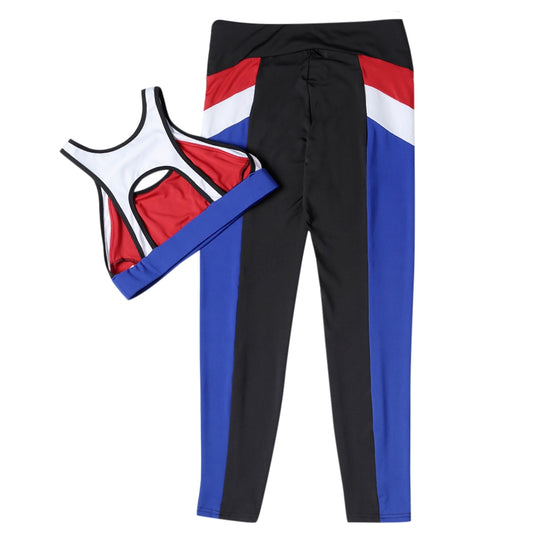 Color Block Fitness Sport Tracksuit 2 PCS
