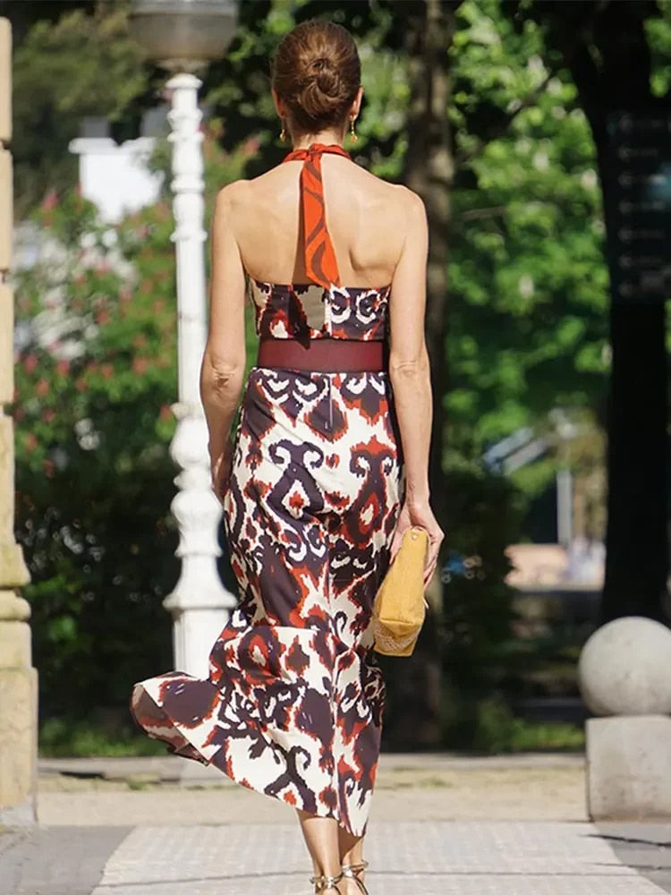 Halter Tassel Sleeveless Backless Dress
