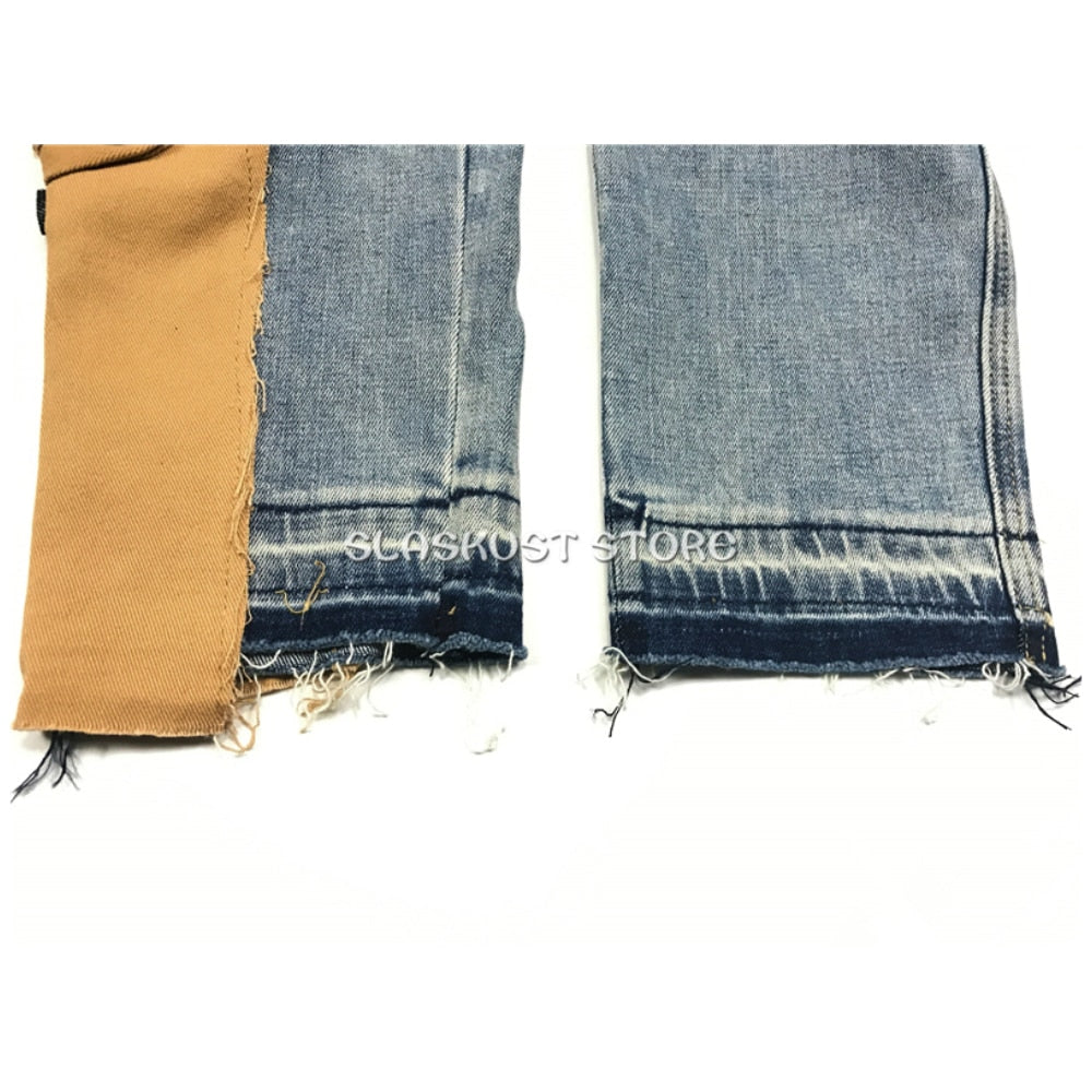 One Leg Khaki Cargo Jeans