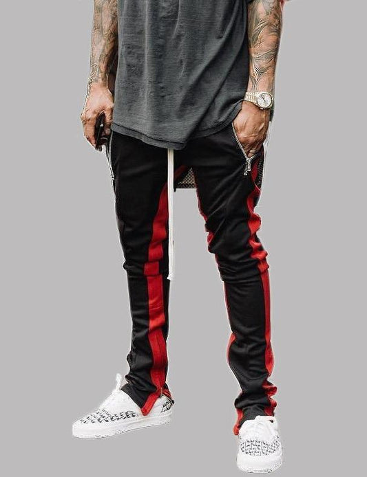 Block Side Stripe Zipper Trousers