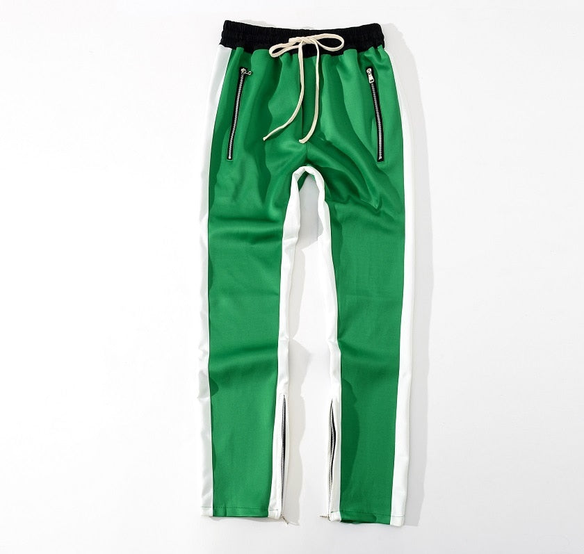 Block Side Stripe Zipper Trousers