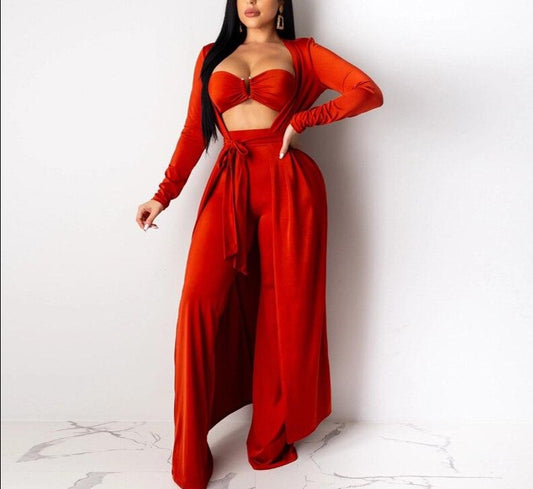 Long Sleeve Cape, Tube Bra & Pants Sets