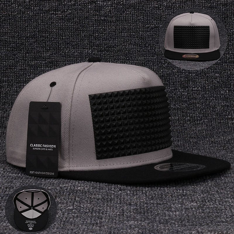 Raised 3D soft silicon square Pyramid snapback