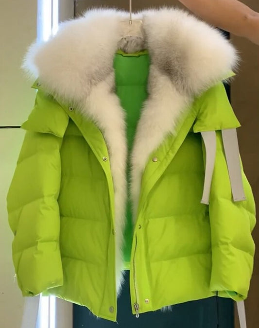Collection of Down Puffer Jackets Big Fur Collar