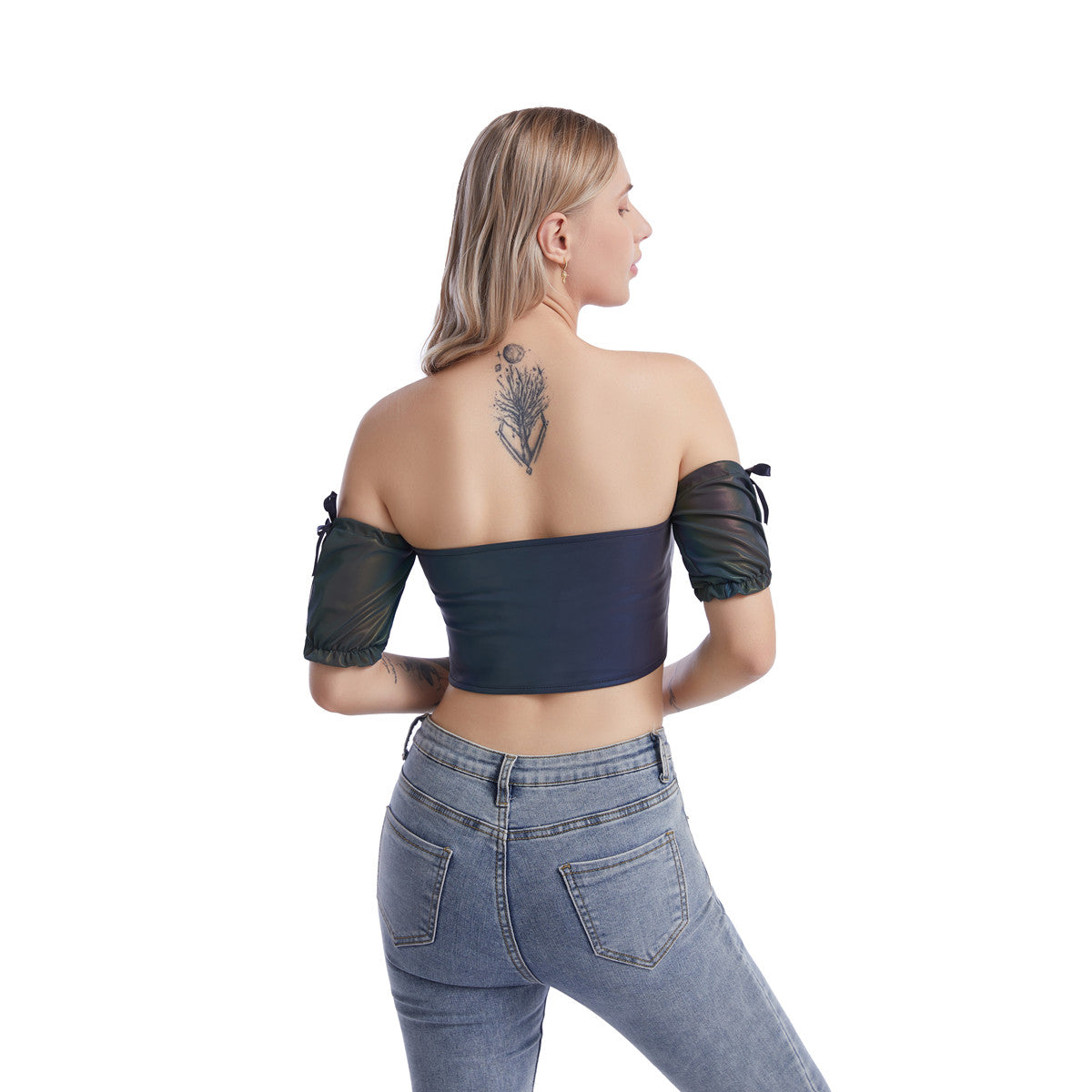 Rainbow Reflective Glow Crop Top