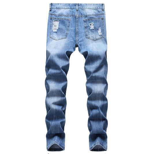Assortment of 3 Blue Ripped Moto Straight Jeans