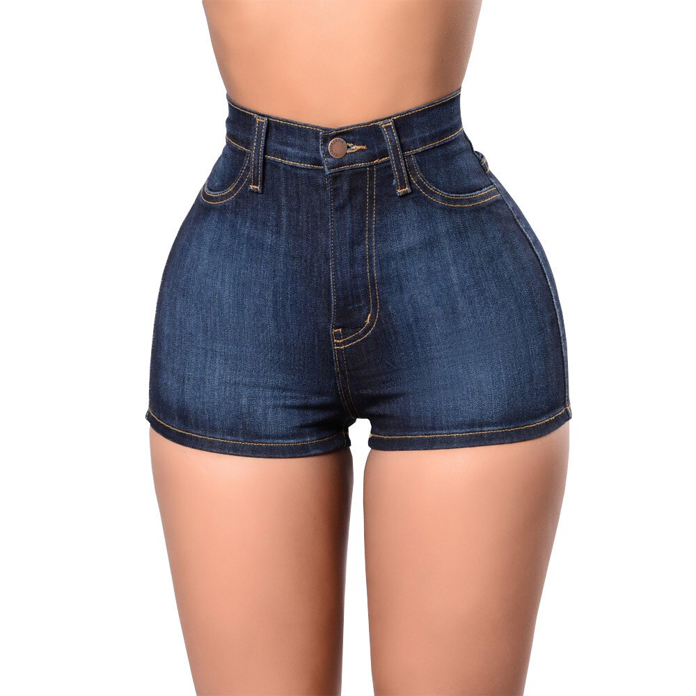 High Waist Denim Cowboy Shorts