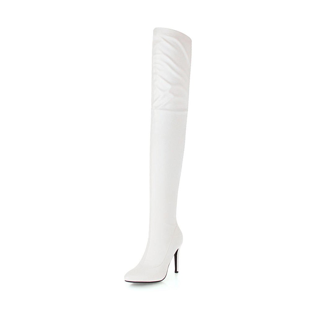 Pu Leather Over The Knee Thin High Heel Boots