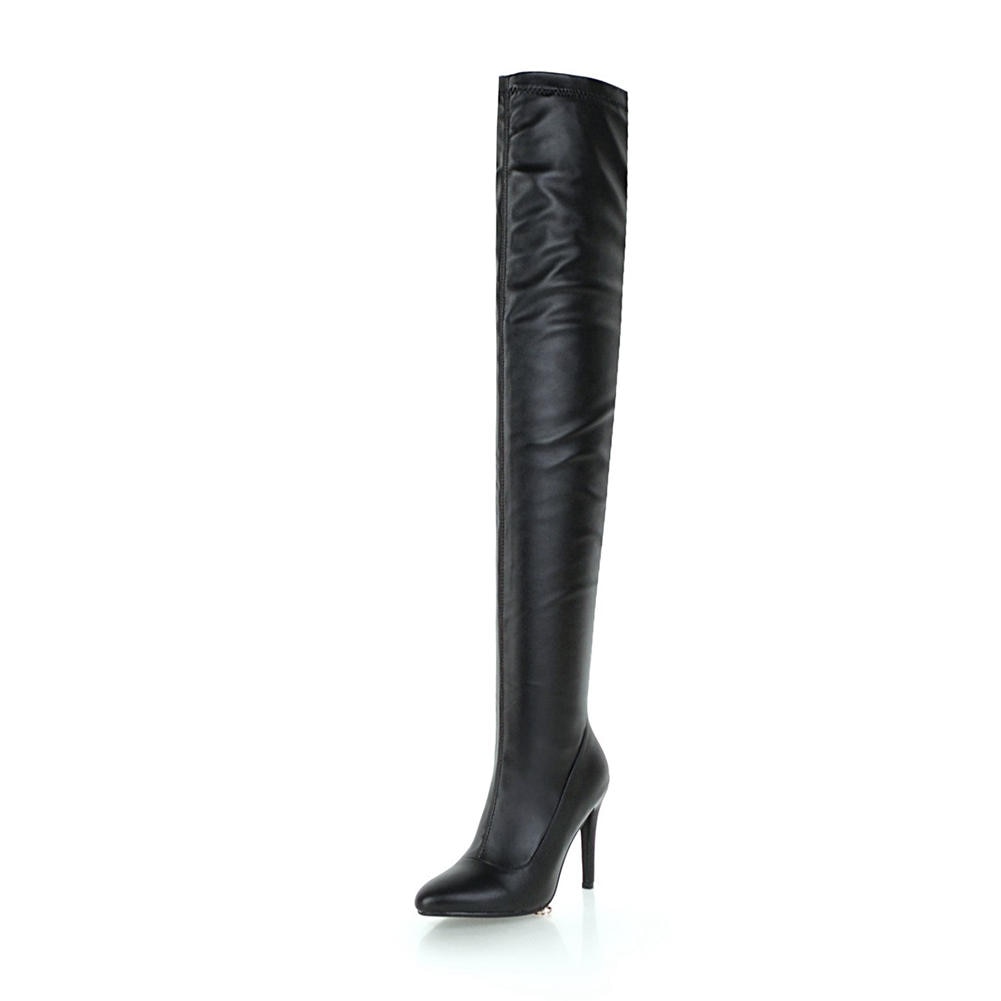 Pu Leather Over The Knee Thin High Heel Boots