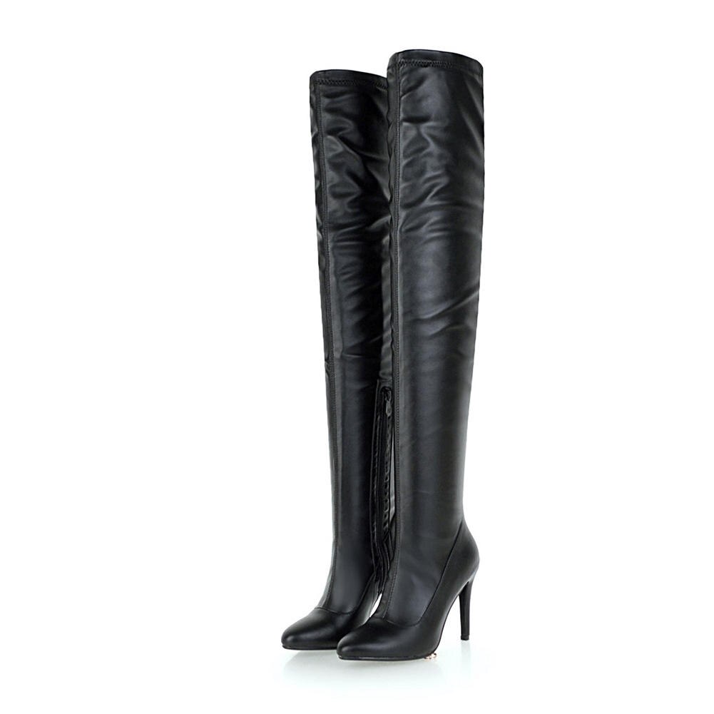 Pu Leather Over The Knee Thin High Heel Boots