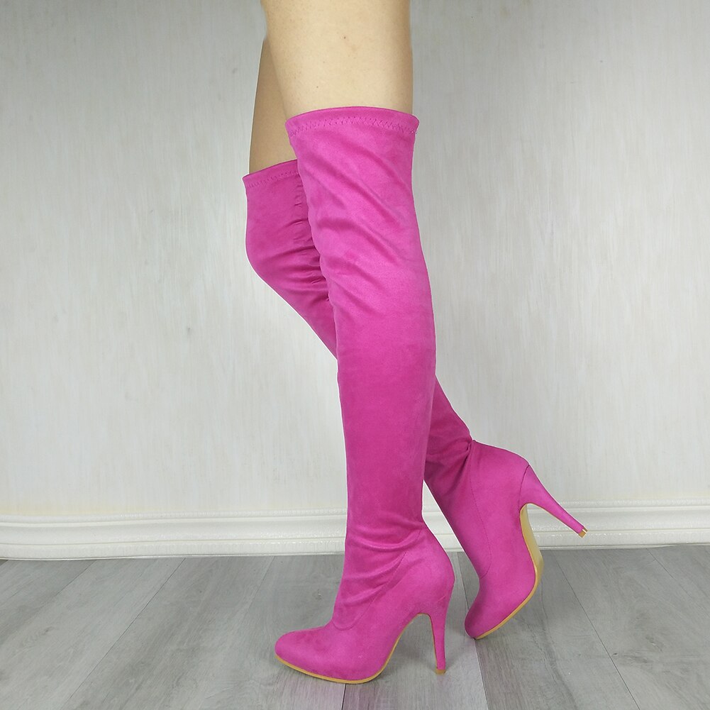 Fabric Thigh High High Heels Boots