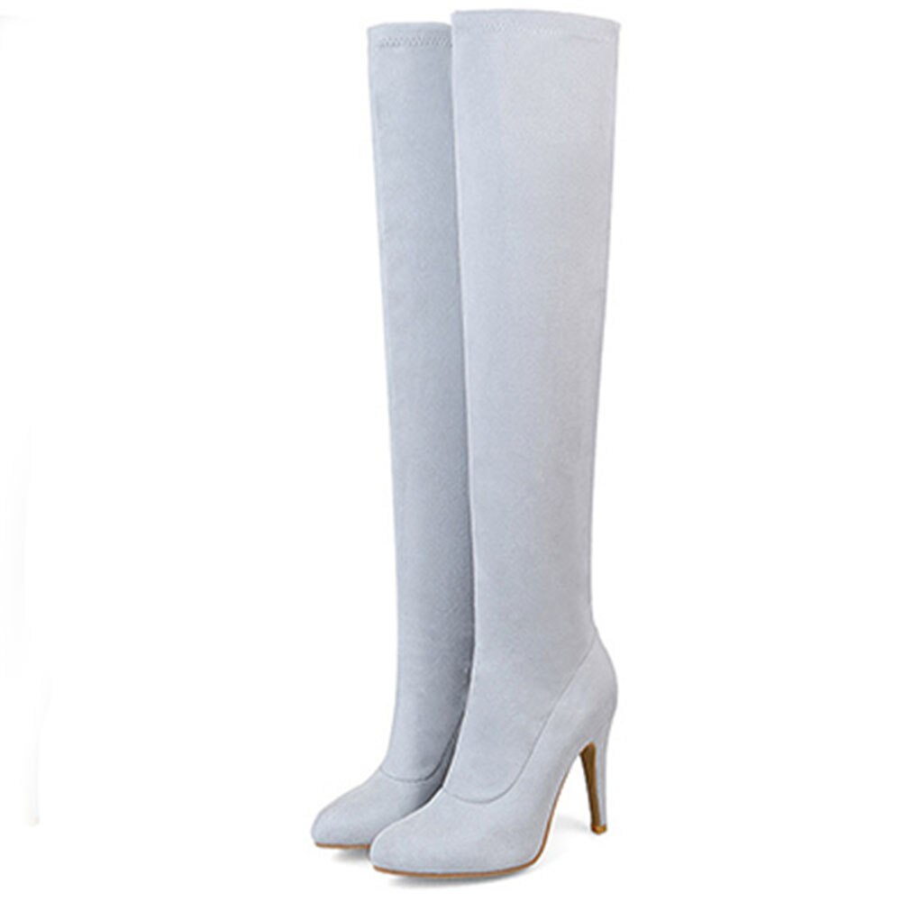 Fabric Thigh High High Heels Boots