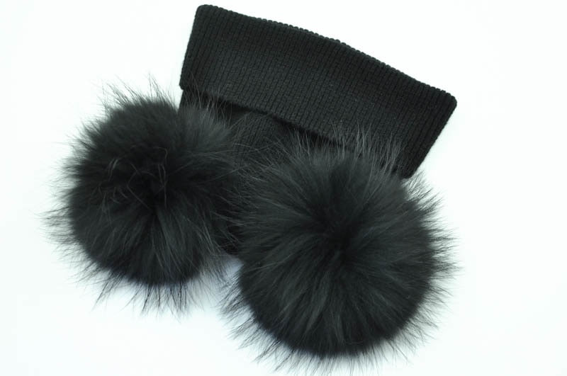 Real Fur Double Pom Pom Beanies (Multi-Colors)