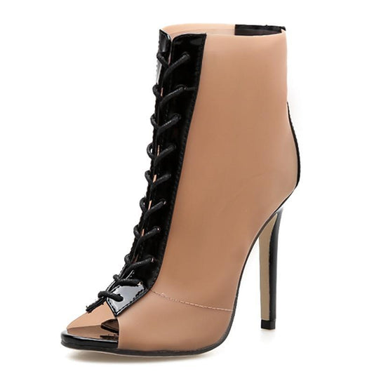 Nudish Transparent Ankle High Heel Boots