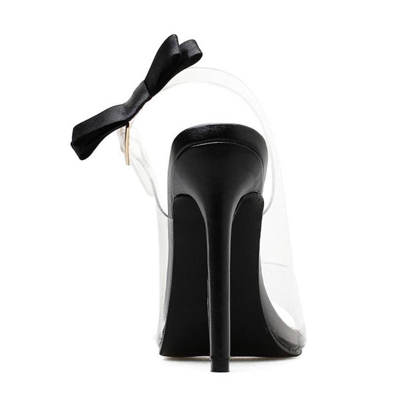 Butterfly-knot Transparent Stilettos