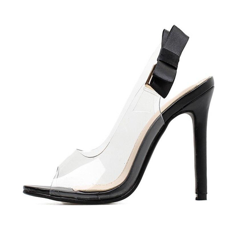 Butterfly-knot Transparent Stilettos