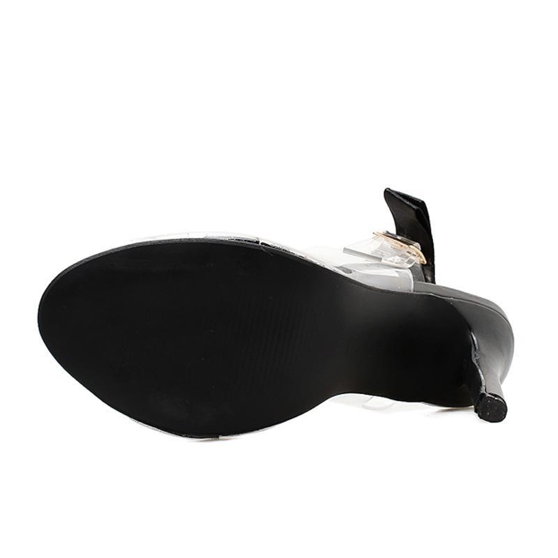 Butterfly-knot Transparent Stilettos