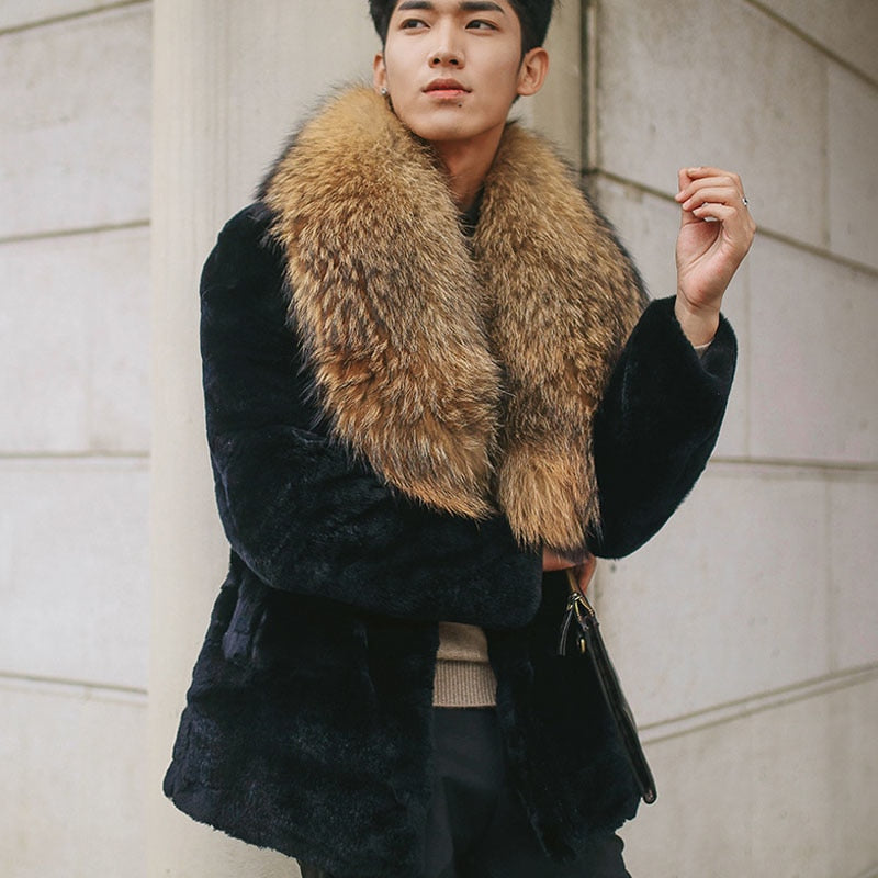 Genuine Rex Rabbit Fur Detachable Collar