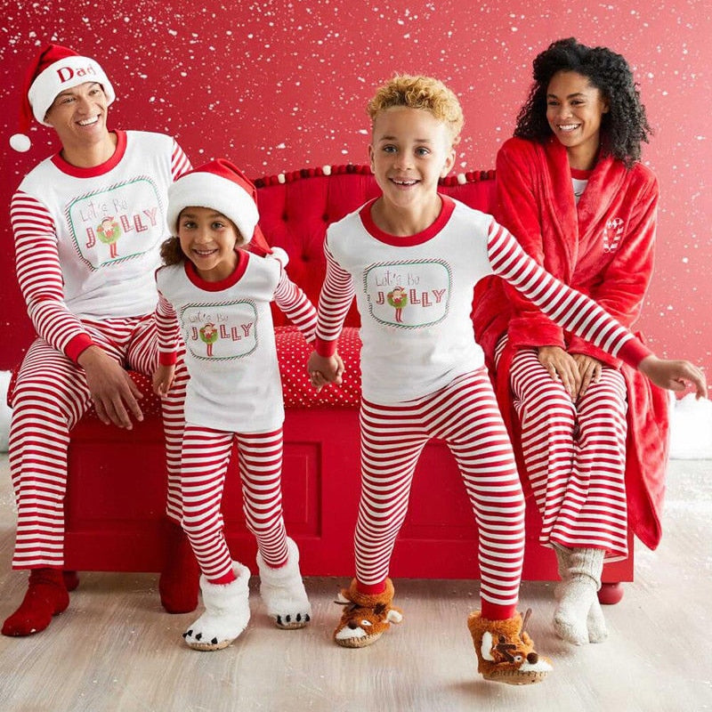 Lets Be Jolly Family Matching Christmas Pajamas Set