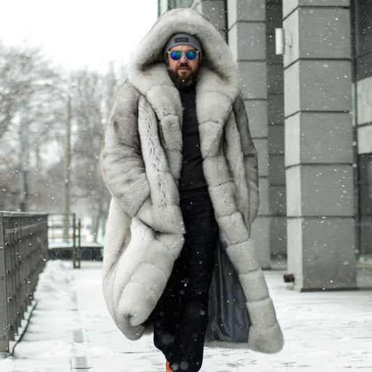 Genuine Fox Fur Big Hood X-Long Coats