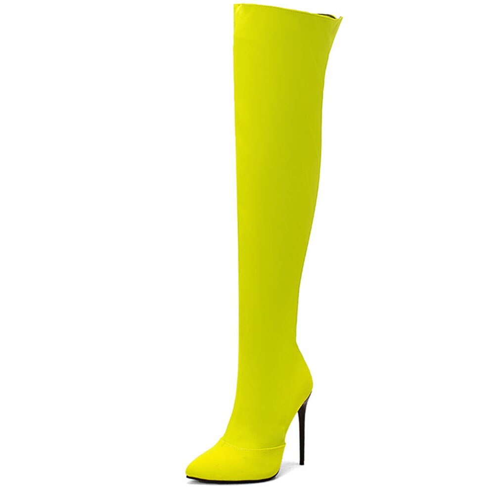 Pu Leather Over-the-knee High Heel Boots