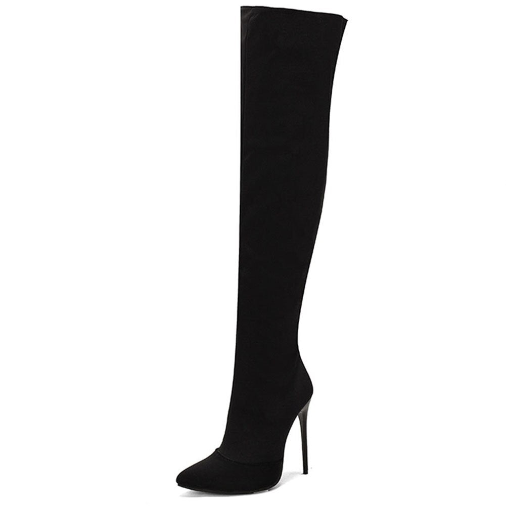 Pu Leather Over-the-knee High Heel Boots