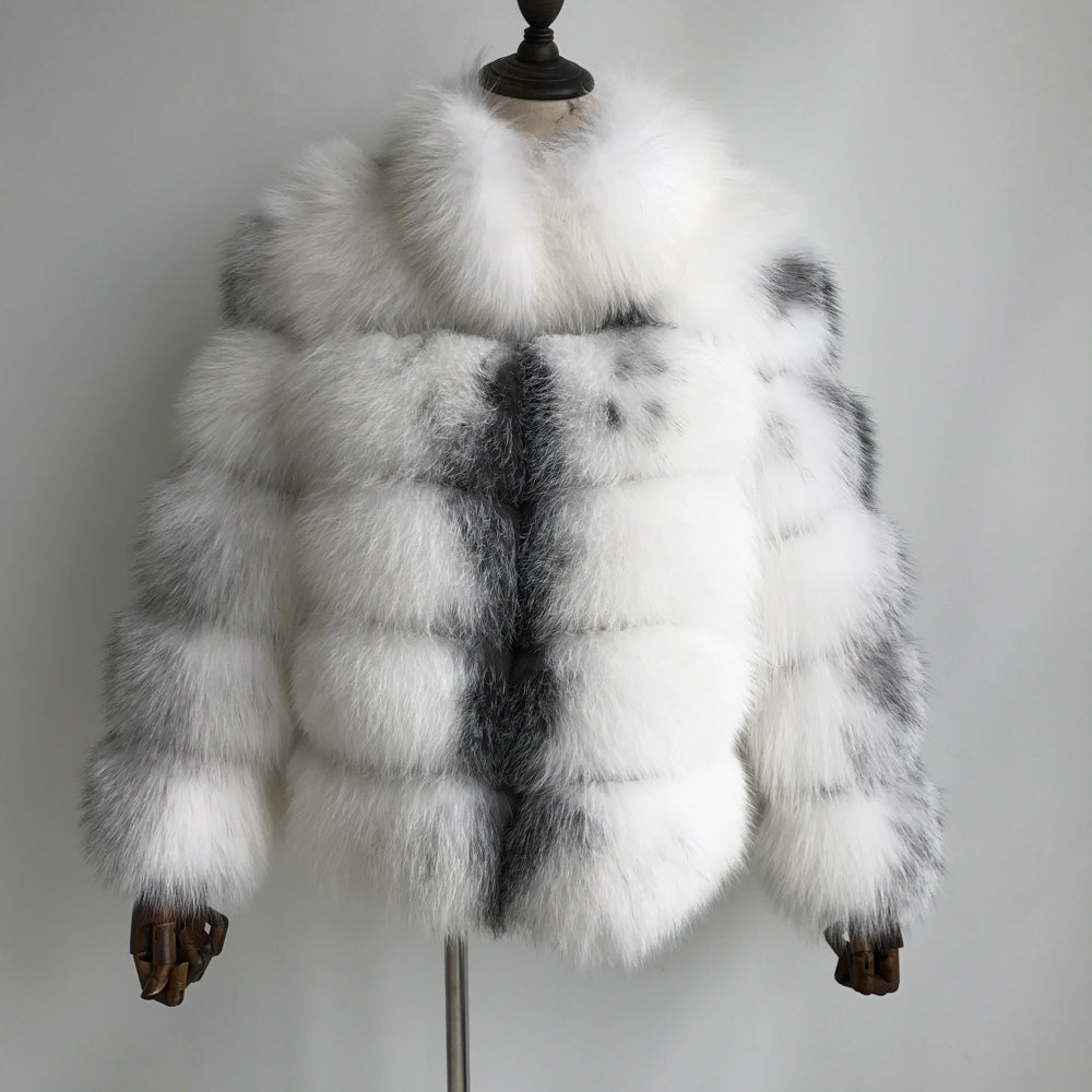Natural Real Silver Fox Fur Coats