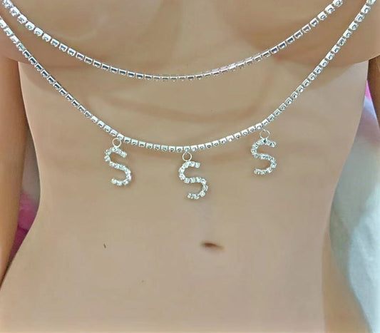Dollar Sign Double Nipple Body Chains