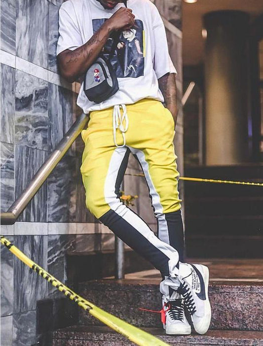 Block Striped Drawstring Sweatpants (Multi-Colors)