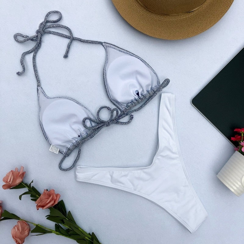 Halter Tie Bling Bikini Sets